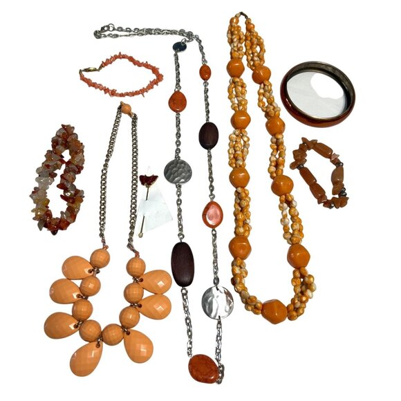 Orange Tone Mixed Jewelry Lot - Picture 1 of 8